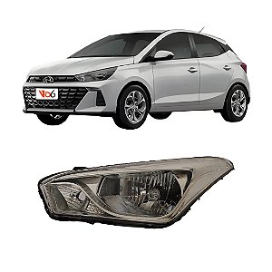 Farol Hb20 e Hb20S 2012 Até 2019 Cromado LE Motorista