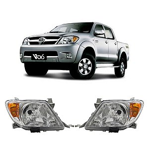 Par Farol Hilux 2005 2006 2007 2008 2009 2010 2011 Cromado Pisca Âmbar