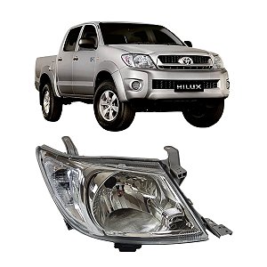 Farol Hilux 2009 Até 2011 Cromado LD Passageiro