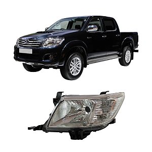 Farol Direito Hilux 2012 Até 2015 Cromado LE Motorista