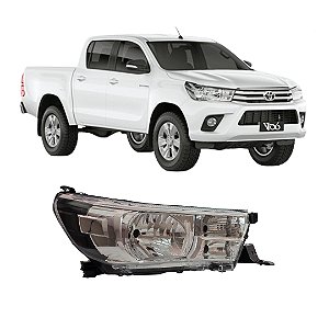 Farol Hilux 2016 Até 2020 Cromado LD Passageiro