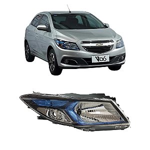 Farol Onix Hatch 2012 Até 2016 Mascara Azul LD Passageiro