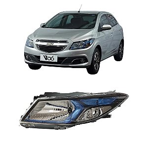 Farol Onix Hatch 2012 Até 2016 Mascara Azul LE Motorista
