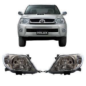 Par Farol Hilux 2005 Até 2011 Mascara Cromada