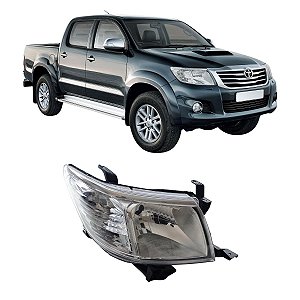 Farol Hilux 2012 Até 2015 Mascara Cromada LD Passageiro