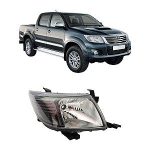 Farol Hilux 2012 Até 2015 Mascara Negra LD Passageiro