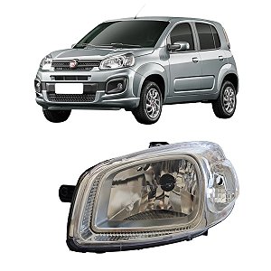 Farol Uno 2010 Até 2014 Mascara Cromada LE Motorista