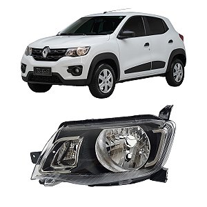 Farol Kwid 2017 Até 2022 Mascara Negra LE Motorista