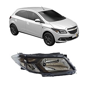 Farol Onix 2013 Até 2016 Moldura Cromada e Aros preto LD Passageiro