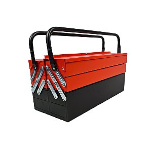 Caixa De Ferramentas De Metal Com 5 Divisões Vermelha 46cm