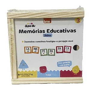BRINQ. MAD. JOGO DA MEMÓRIA SÍLABAS C/ 40 PÇS