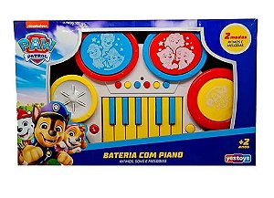 Bateria Com piano Patrulha Canina - Cores sortidas