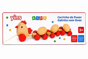 Carrinho de Puxar Galinha com Ovos – Yins Kids