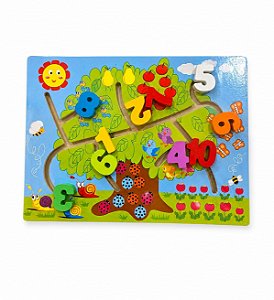 Labirinto Numérico de Madeira MONTESSORI YINS KIDS
