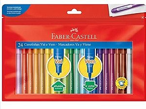 Canetinha Vai e Vem 24 cores Faber-Castell BT 1 UN