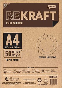 Papel Kraft 180g 50 folhas - Jandaia