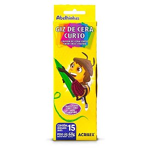 GIZ DE CERA CURTO ABELHINHAS ACRILEX 15 CORES