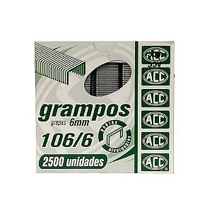 Grampo ACC 106/6 Galvanizados C/2.500 Unidades