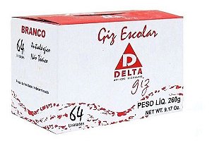 Giz Escolar Branco Com 64 Unidades Delta