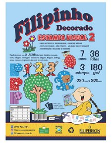 ilipinho Decorado Estampa Visual 2 - 180g/m² - 07 Cores - 36fls. - 03 estampas - 230mm x 320mm