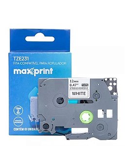 Fita Para Rotulador Eletrônico TZE231 - 12mmx8mt