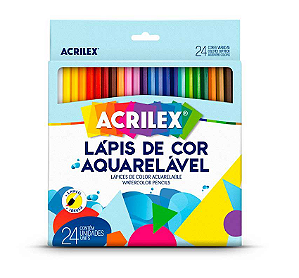 LÁPIS DE COR 24 CORES ACRILEX AQUARELAVEL + PINCEL