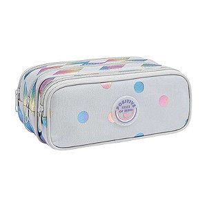 Estojo Escolar Triplo Académie Listras Poa Holográfico - Tilibra