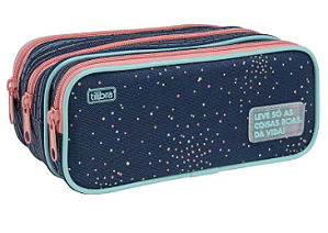 Estojo Escolar Triplo Académie Dots - Tilibra
