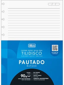 Bloco Tilidisco Pautado – 200 mm x 275 mm | Tilibra