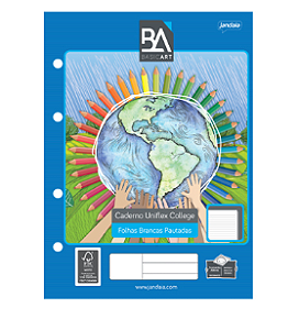 Bloco de Fichário Branco 96 FLS Basic Art - Jandaia