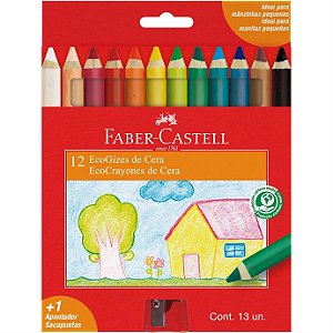 Giz de Cera Ecogiz 12 Cores com Apontador - Faber-Castell