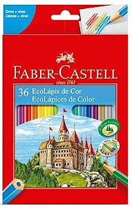 Lápis de Cor Sextavado 36 cores Ecolápis - Faber Castell
