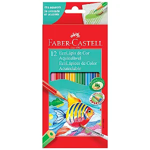 Lápis de cor AQUARELÁVEL, 12 cores - Faber Castell