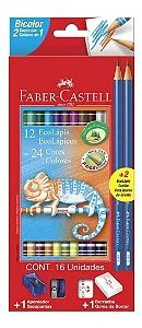 Lápis de cor BICOLOR, 24 cores - Faber Castell