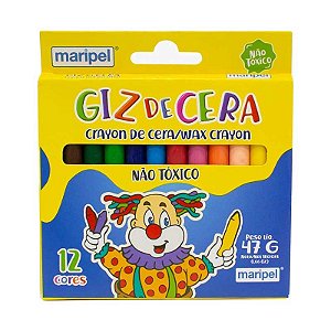 Giz de cera, 12 cores - MARIPEL