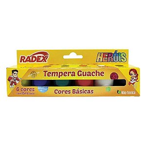 Tinta guache, 6 cores - RADEX