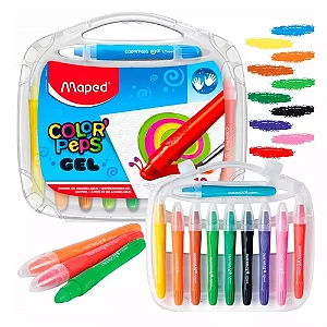Giz de Cera em Gel Aquarelavel com 10 Cores - Maped