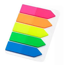 Marcador de páginas, 5 cores - Colacril