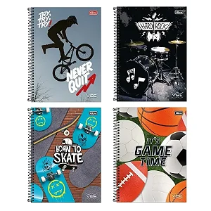 Caderno Universitário Espiral, Capa Dura, Masculino 80 Folhas -Tilibra