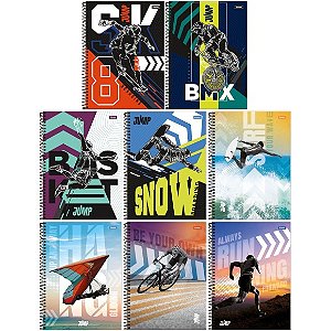 Caderno Jump 96 Folhas, Capa dura - CAPAS DIVERSAS, Foroni