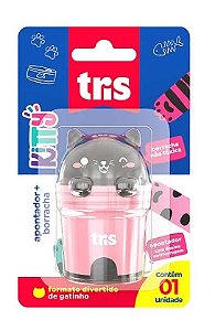 Apontador Duplo Com Borracha Kitty – Cores Sortidas – Cart C/ 1UN – Tris