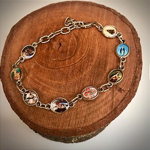 Pulseira Proteção Santas Católicos Niquel