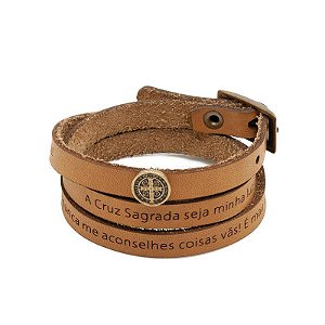 Pulseira Oração de São Bento Caramelo