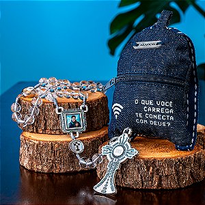 Terco Carlo Acutis/kit de Santidade Cristal Vidro 8mm Transp