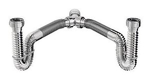 Sifão Flexível Universal Duplo Cromado 7159 Censi