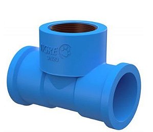 Tê Soldável Azul com Bucha de Latão 25mmx1/2 -Tigre