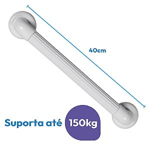 Barra de Apoio Reta em PVC 40 cm Branco 36PL BP36/4S*BR1-  Astra
