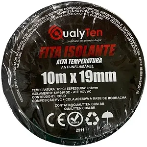 Fita Isolante Qualyten 10mm x 19mm  alta temperatura anti-inflamável