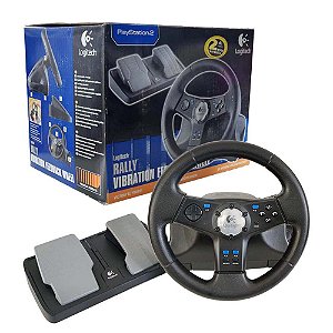 Volante Logitech Com Fio Rally Vibration Feedback Wheel PS2 (Novo)