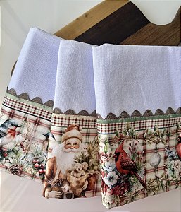 Kit 3 panos - Natal Pássaros
